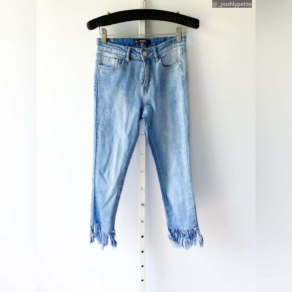 Anarchy Womens 0 cropped raw frayed hem jeans